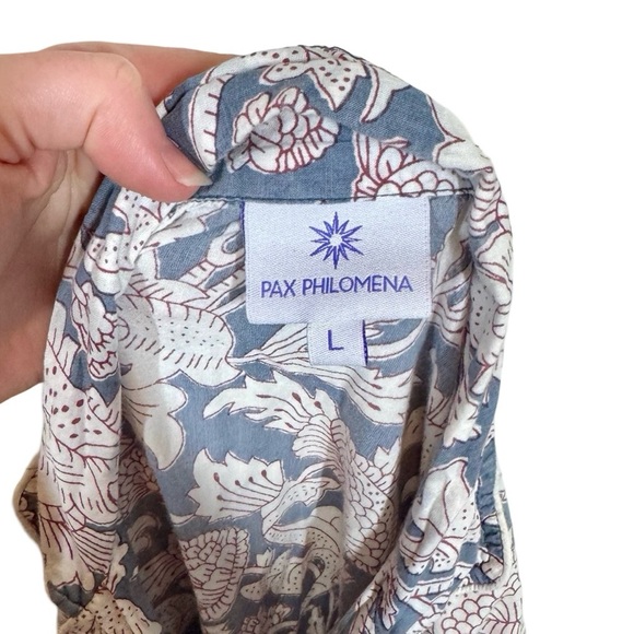 Pax Philomena Laura Floral Gray Block Print Long Sleeve Pajamas Set - Picture 8 of 12